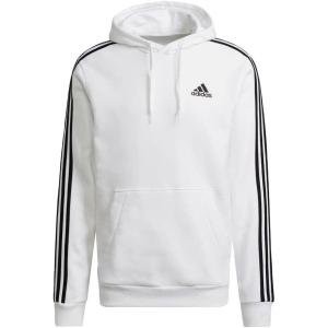 imageadidas Mens Essentials Fleece 3 Stripes Hoodie Training Athletic Outerwear Casual  GreyWhiteBlack