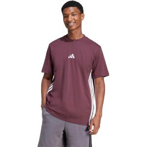 imageadidas Mens Essentials Single Jersey 3Stripes TShirtAurora RubyWhite