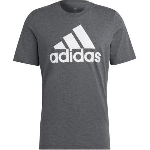 imageadidas Mens Essentials Single Jersey 3Stripes TShirtDark Grey HeatherWhite