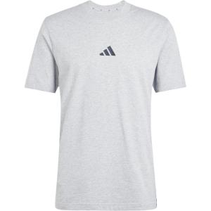 imageadidas Mens Essentials Single Jersey 3Stripes TShirtMedium Grey HeatherBlack