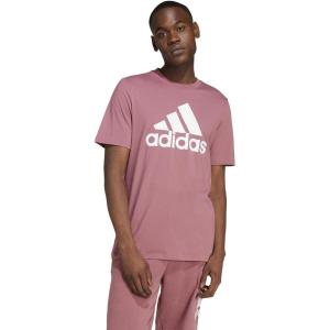 imageadidas Mens Essentials Single Jersey 3Stripes TShirtPreloved CrimsonWhite