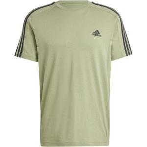 imageadidas Mens Essentials Single Jersey 3Stripes TShirtTent Green