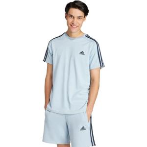 imageadidas Mens Essentials Single Jersey 3Stripes TShirtWonder Blue