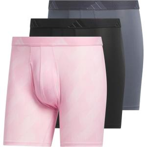 imageadidas Mens Microfiber Boxer Briefs Underwear Multipack  Athletic Moisture Wicking Stretch Fit ampamp TaglessAdi Summit Clear Pinktrue PinkBlackOnix GreyM
