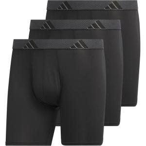 imageadidas Mens Microfiber Boxer Briefs Underwear Multipack  Athletic Moisture Wicking Stretch Fit ampamp TaglessBlackOnix GreyBlack