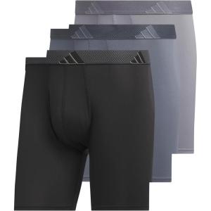 imageadidas Mens Microfiber Boxer Briefs Underwear Multipack  Athletic Moisture Wicking Stretch Fit ampamp TaglessBlackOnix GreyGreyM
