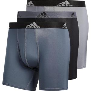 imageadidas Mens Microfiber Boxer Briefs Underwear Multipack  Athletic Moisture Wicking Stretch Fit ampamp TaglessBlackOnix GreyGreyP