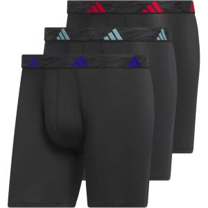 imageadidas Mens Microfiber Boxer Briefs Underwear Multipack  Athletic Moisture Wicking Stretch Fit ampamp TaglessBlackTeam Royal BlueBetter ScarletM