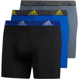 imageadidas Mens Microfiber Boxer Briefs Underwear Multipack  Athletic Moisture Wicking Stretch Fit ampamp TaglessBlackTeam Royal BlueImpact YellowP
