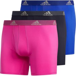 imageadidas Mens Microfiber Boxer Briefs Underwear Multipack  Athletic Moisture Wicking Stretch Fit ampamp TaglessLucid Fuchsia PinkLegend Ink BlueLucid BlueP