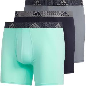 imageadidas Mens Microfiber Boxer Briefs Underwear Multipack  Athletic Moisture Wicking Stretch Fit ampamp TaglessPulse Mint GreenLegend Ink BlueGreyP