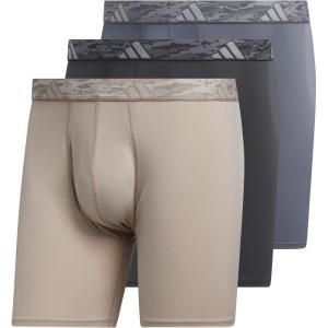 imageadidas Mens Microfiber Boxer Briefs Underwear Multipack  Athletic Moisture Wicking Stretch Fit ampamp TaglessWonder BeigeCarbon GreyOnix GreyM