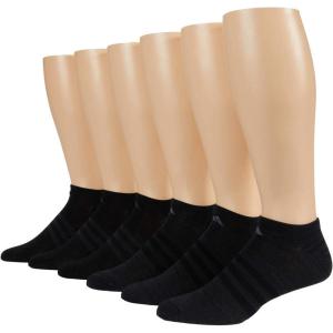 imageadidas Mens Superlite No Show Socks with Arch Compression Athletic Durable Lightweight Breathable 6PackBlackNight Grey20
