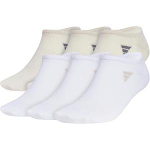 imageadidas Mens Superlite No Show Socks with Arch Compression Athletic Durable Lightweight Breathable 6PackWonder Alumina GreyWhite