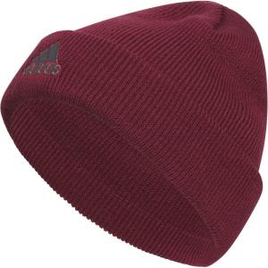 imageadidas Mens Team Issue Beanie Standard Fit Cuffed Acrylic Knit HatCap for WinterShadow RedOnix Grey