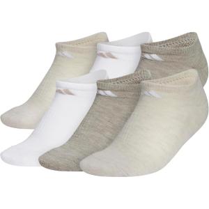 imageadidas Womens Athletic Cushioned 6Pack No Show Socks  No Show Socks for Secure Fit Cushioned Comfort Low ProfileAlumina BeigeWhiteWonder Beige