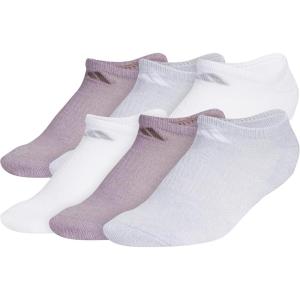 imageadidas Womens Athletic Cushioned 6Pack No Show Socks  No Show Socks for Secure Fit Cushioned Comfort Low ProfilePreloved Fig PurpleClear Onix GreyWhite