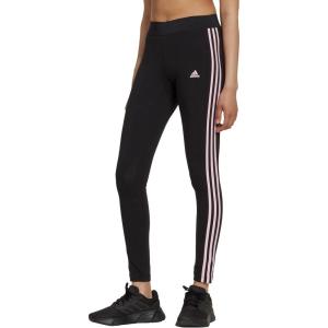 imageadidas Womens Essentials 3Stripes LeggingsBlackClear Pink
