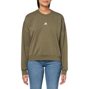 imageadidas Womens Essentials Small Logo Feel Cozy SweatshirtOlive StrataWhite