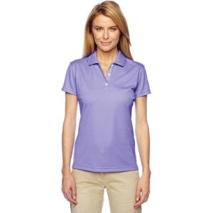 imageadidas Womens Solid Performance Short Sleeve Polo ShirtLt Flsh Pur Wht