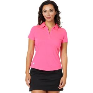 imageadidas Womens Solid Performance Short Sleeve Polo ShirtSolar Pink