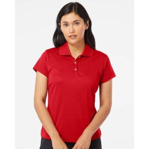 imageadidas Womens Solid Performance Short Sleeve Polo ShirtUniversity Red