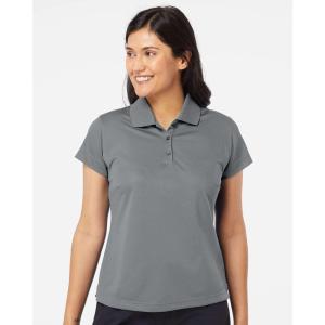 imageadidas Womens Solid Performance Short Sleeve Polo ShirtZoneBlack