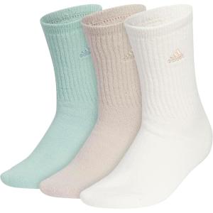 imageadidas Womens Super Soft Cushioned Comfort Cozy Crew Socks 3PairHazy GreenWonder BeigeWonder White