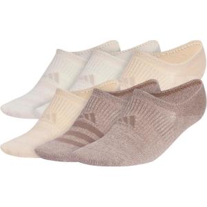 imageadidas Womens Superlite 30 6Pack Super No Show Athletic Socks Invisible Ultra LowProfile Cushion ampamp Arch CompressionWonder BeigeMagic BeigeTrace Brown