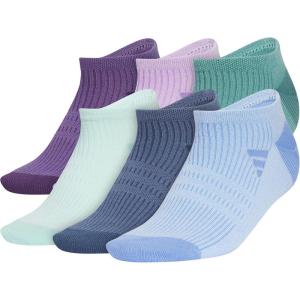 imageadidas Womens Superlite 30 No Show Athletic Socks 6Pair LowProfile Fit with Targeted Padding and Arch CompressionAurora Plum PurplePowder Plum PurplePowder Teal Green
