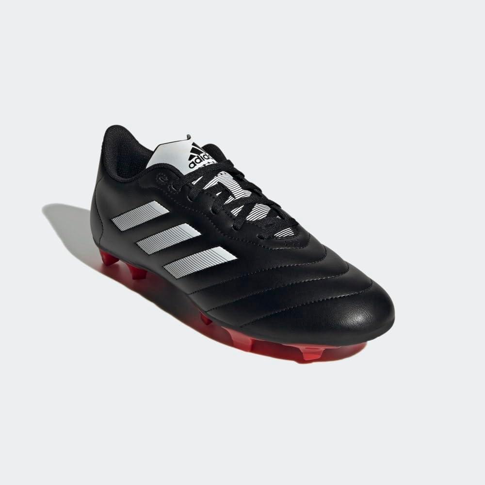 imageadidas Unisex Goletto Firm Ground Soccer ShoesCore BlackWhiteRed