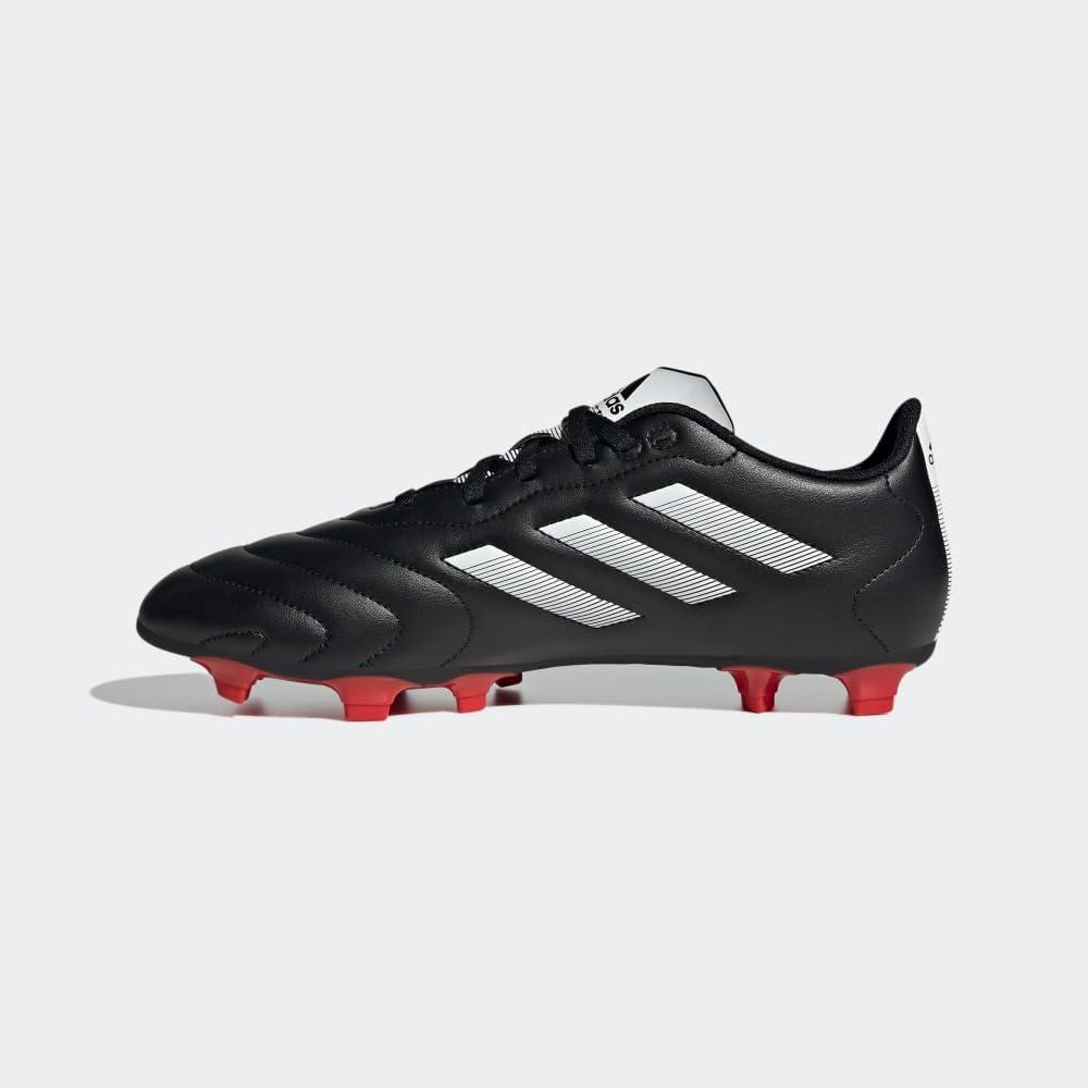imageadidas Unisex Goletto Firm Ground Soccer ShoesCore BlackWhiteRed