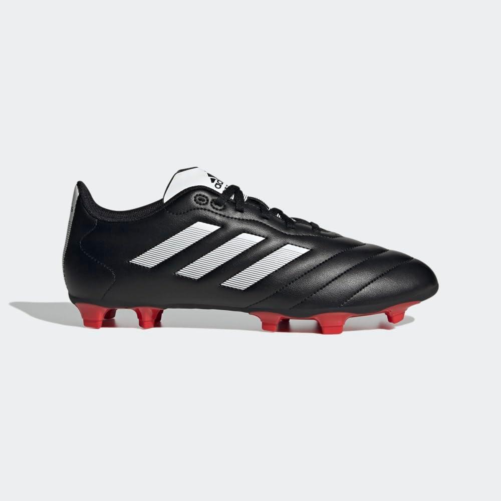 imageadidas Unisex Goletto Firm Ground Soccer ShoesCore BlackWhiteRed