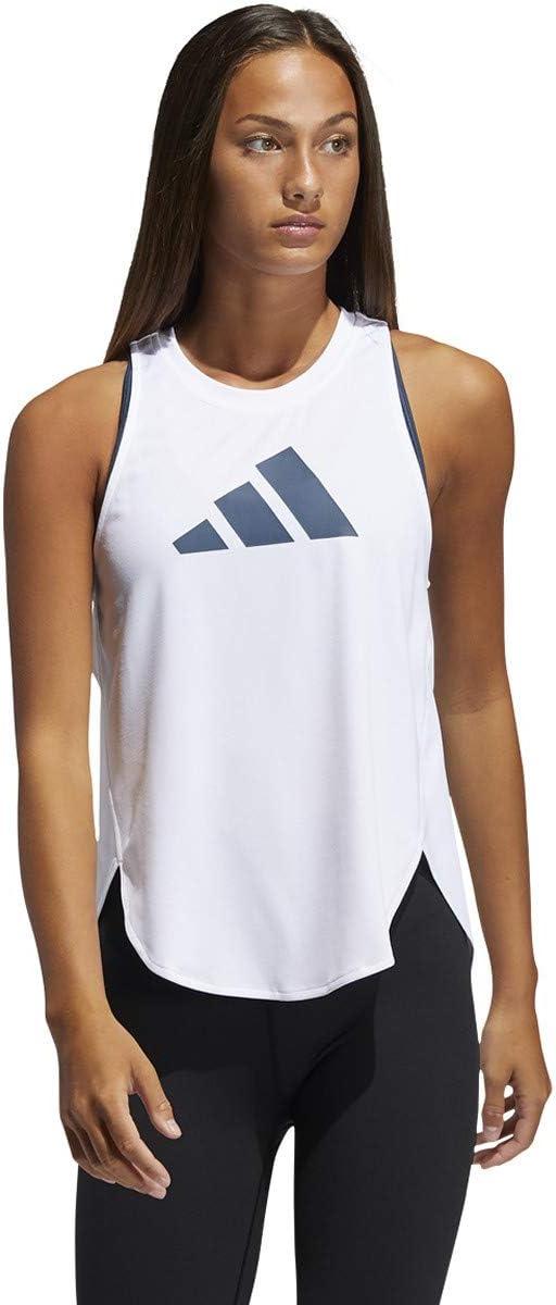 imageadidas Womens Badge of Sport Logo TankWhiteCrew RedCrew Navy