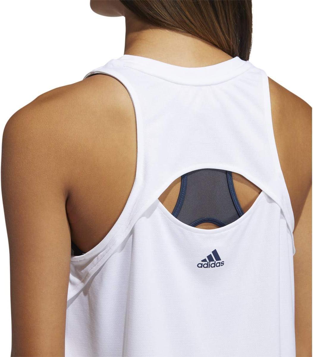 imageadidas Womens Badge of Sport Logo TankWhiteCrew RedCrew Navy