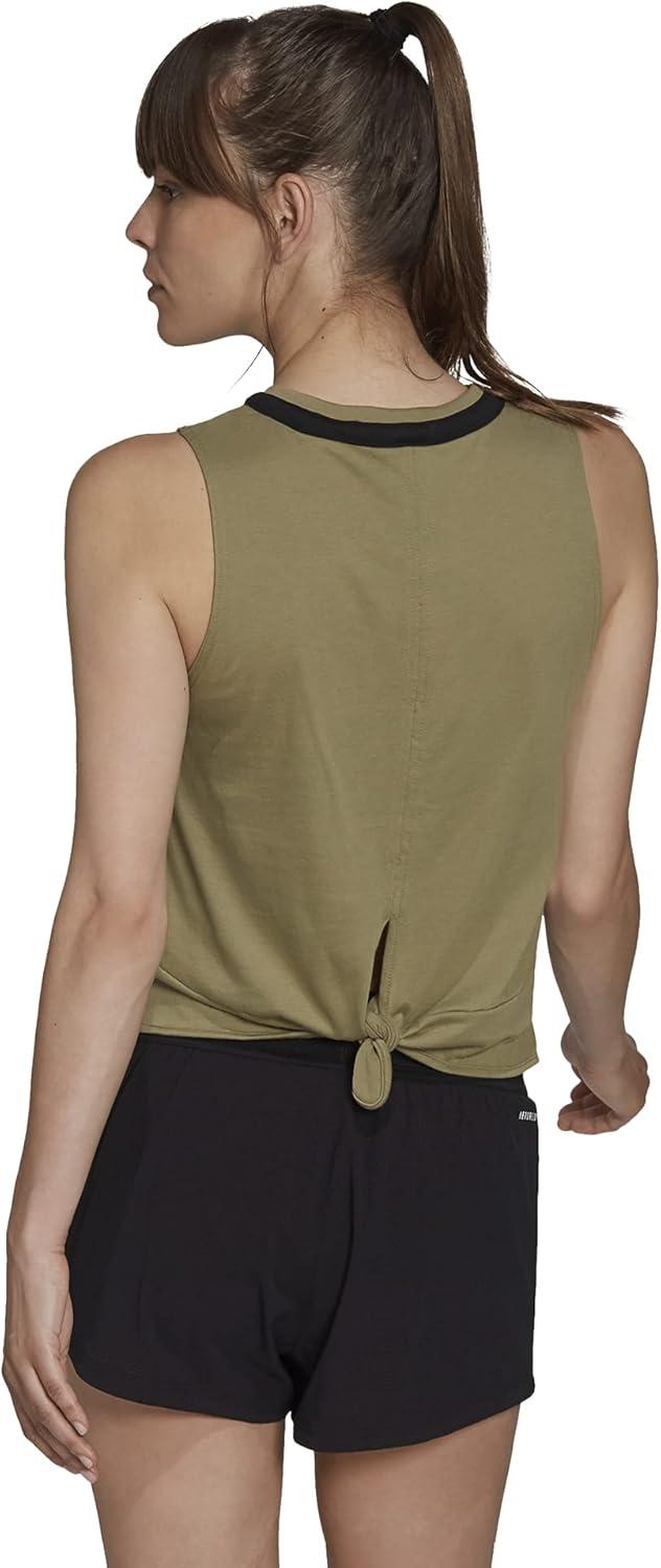 imageadidas Womens Club Knotted Tennis Tank TopOrbit GreenBlack