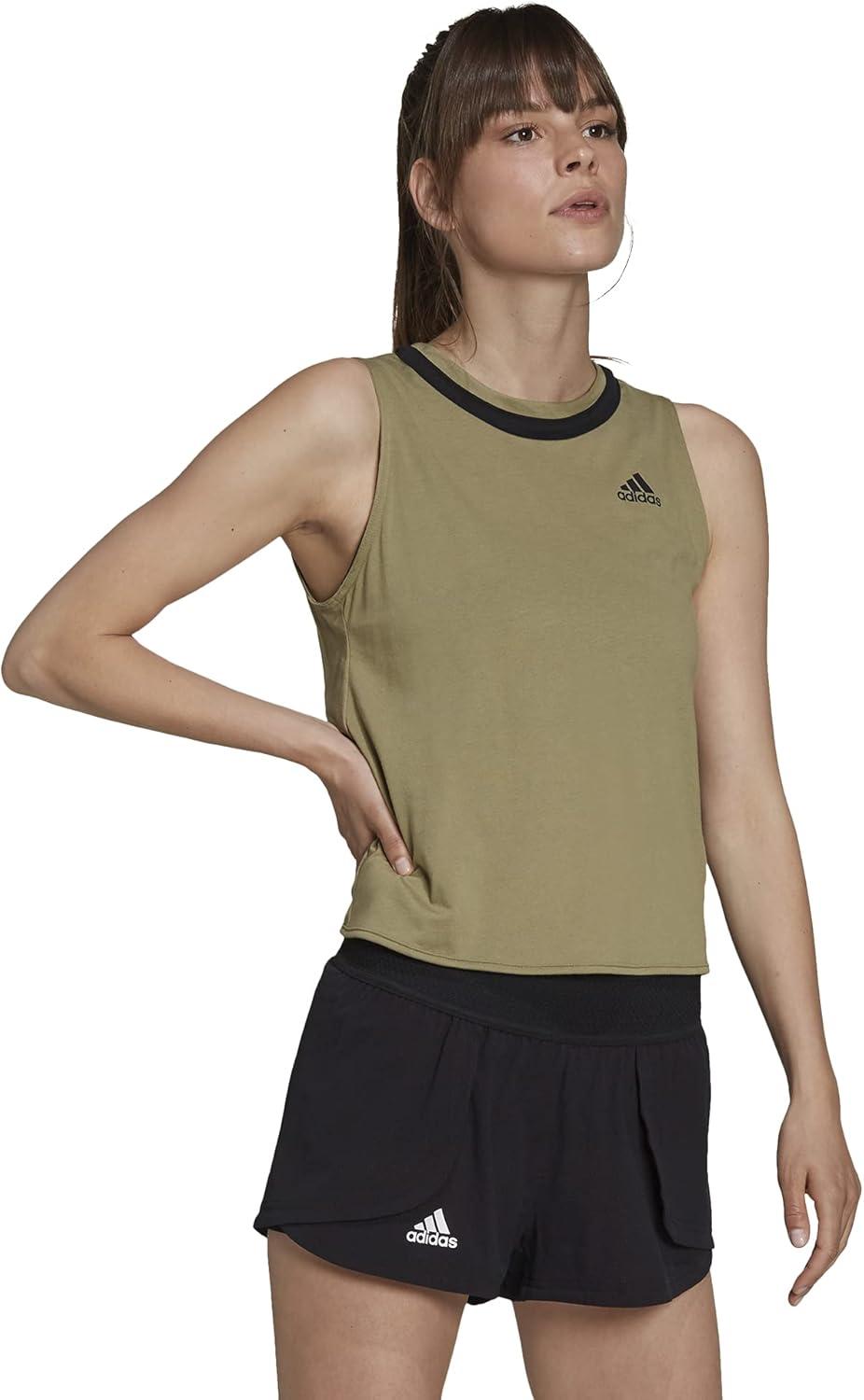 imageadidas Womens Club Knotted Tennis Tank TopOrbit GreenBlack