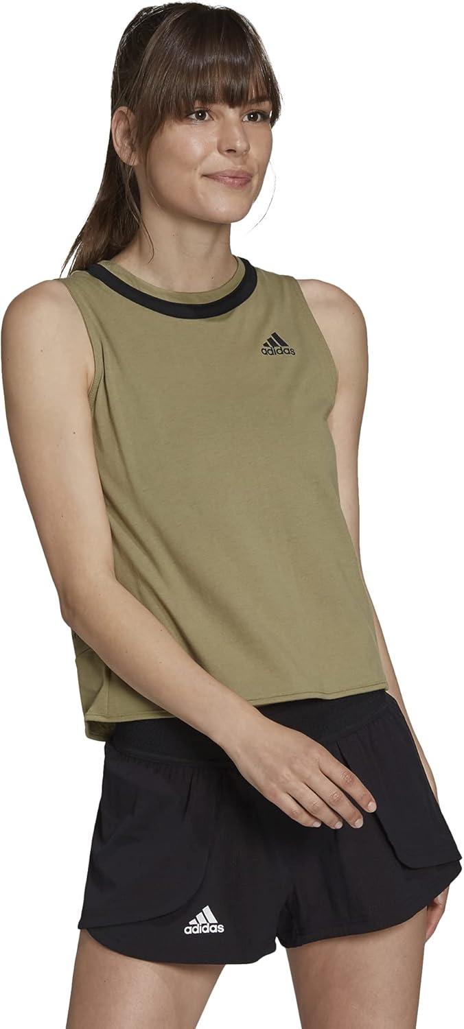 imageadidas Womens Club Knotted Tennis Tank TopOrbit GreenBlack