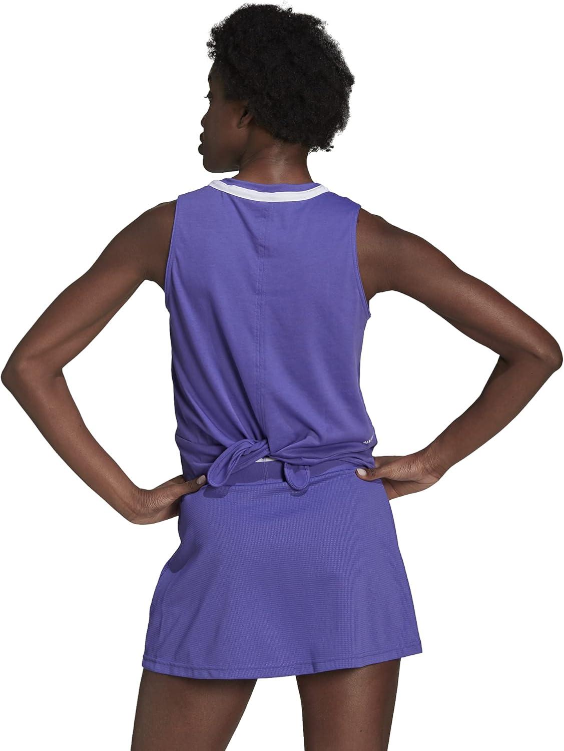 imageadidas Womens Club Knotted Tennis Tank TopPurpleWhite