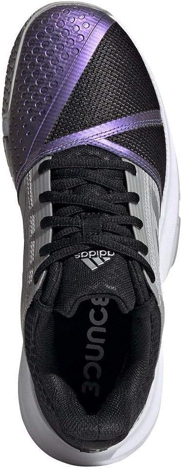 imageadidas Womens Courtjam Bounce Tennis ShoeBlackSilver MetallicGrey