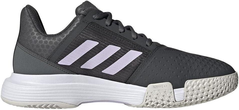 imageadidas Womens Courtjam Bounce Tennis ShoeGreyPurple TintWhite