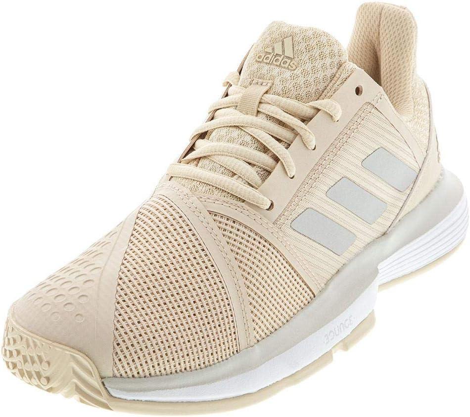 imageadidas Womens Courtjam Bounce Tennis ShoeLinenGreyWhite