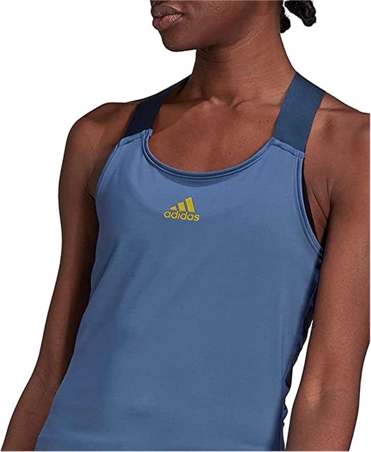 imageadidas Womens Tennis Dress AeroreadyCrew BlueAcid Yellow