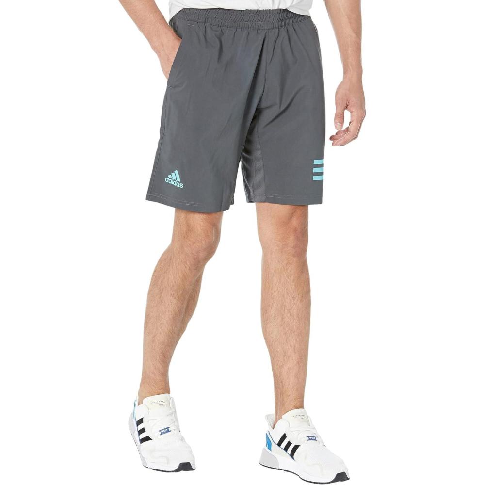 imageadidas Mens Club Tennis 3Stripes ShortsGreyPulse Aqua
