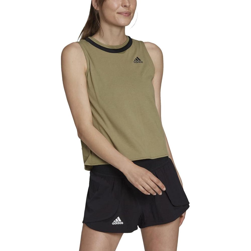 imageadidas Womens Club Knotted Tennis Tank TopOrbit GreenBlack