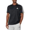 imageadidas Mens Aero 3S Crew Neck Short Sleeve Athletic Training Casual Tops Casual  WhiteBlackWhite