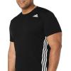imageadidas Mens Aero 3S Crew Neck Short Sleeve Athletic Training Casual Tops Casual  WhiteBlackWhite