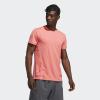 imageadidas Mens Aero 3S Crew Neck Short Sleeve Athletic Training Casual Tops Casual  WhiteSemi Flash Red