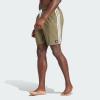imageadidas Mens Classic 3Stripes Swim ShortsOlive Strata  White