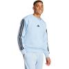 imageadidas Mens Essentials 3Stripes Fleece SweatshirtBlueBlack